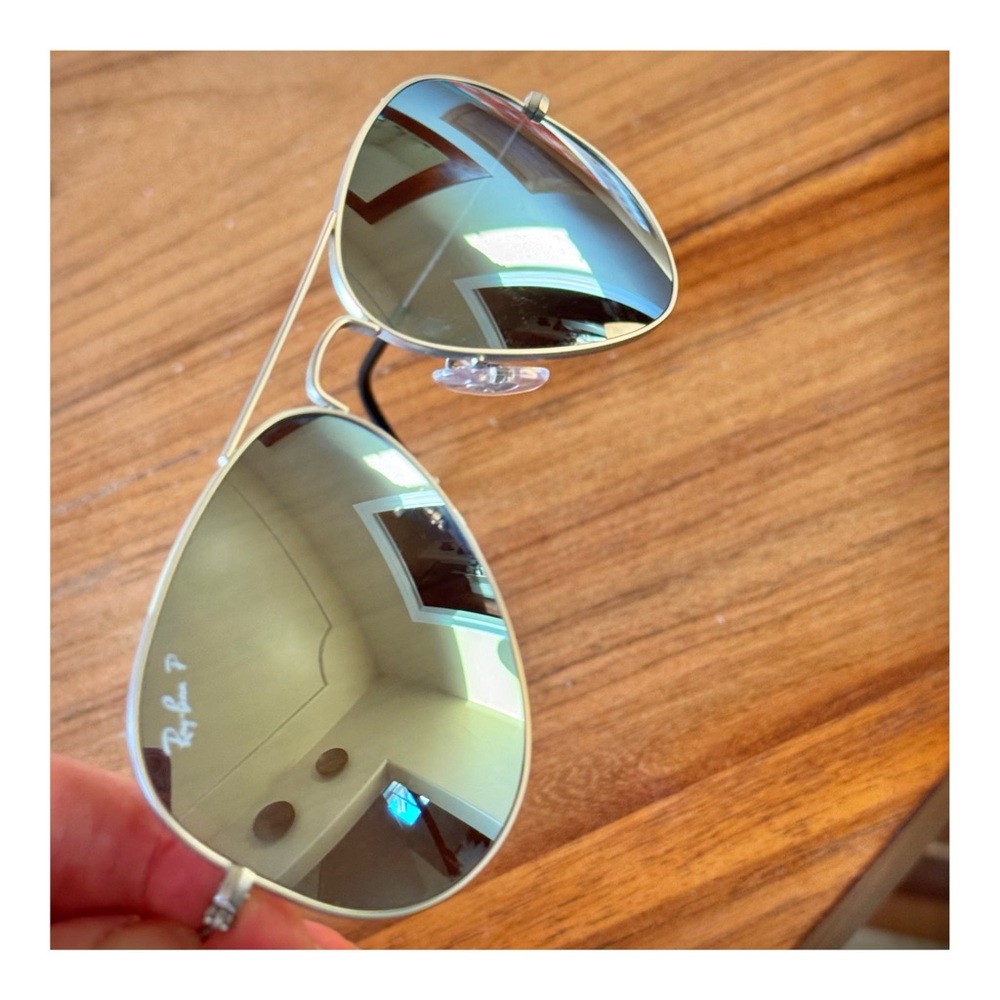 Ray Bay Mirror Flash Silver Aviator Sunglasses